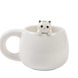 Taza de Cerámica con Charm WHITE CAT