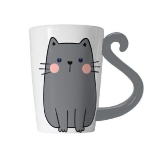 Taza de Cerámica Gato Gris