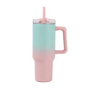 Taza de Viaje 1200 ml sombreada verde azulado/rosa